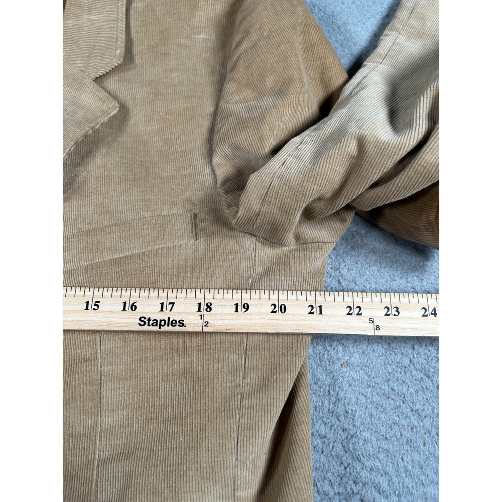 Vintage Levi's Blazer Men's 44 Beige Sport Corduroy Lined Elbow Patch USA Made - Picture 10 of 11